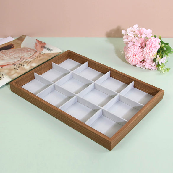 Jewelry Display Tray Rosewood Wood Flannel