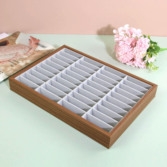 Jewelry Display Tray Rosewood Wood Flannel
