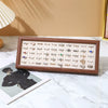 Jewelry Display Tray Wood Splicing Geometric Style Walnut Color Flannel