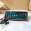 Jewelry Display Tray Wood Splicing Geometric Style Walnut Color Flannel