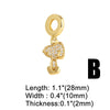Jewelry Diy Accessories Copper Heart Giraffe Pendant Hand Bracelet Geometric Pattern Electroplated