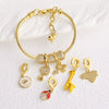 Jewelry Diy Accessories Copper Heart Giraffe Pendant Hand Bracelet Geometric Pattern Electroplated