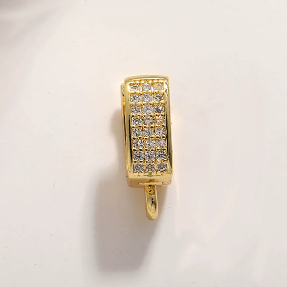 Jewelry Diy Accessories Copper Zirconium Pearl Necklace Buckle Bracelet Pendant Buckle With Geometric Style Electroplating