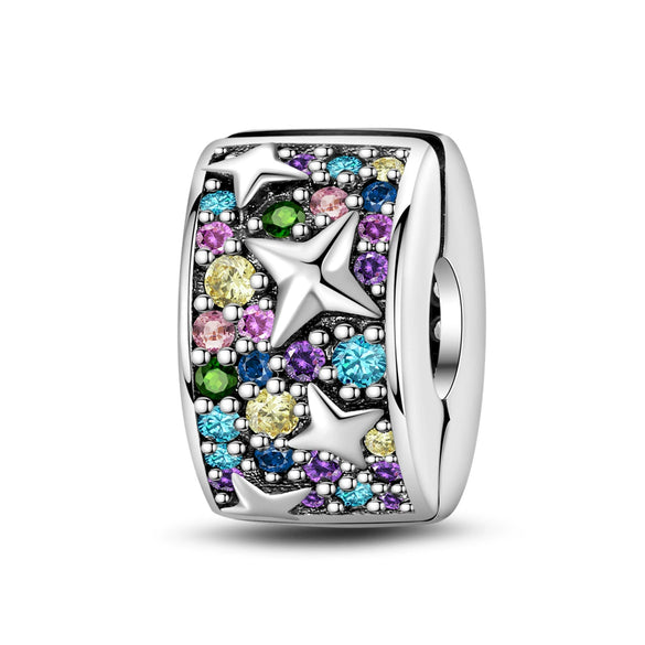 Jewelry Diy Bead Accessories White Copper Silver Plated Butterfly Star Buckle Holder With Dripping Oil Design