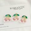 Jewelry Diy Pendant Mobile Phone Rope Pendant Accessories Cherry Shape Plastic Resin Electroplated