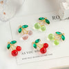 Jewelry Diy Pendant Mobile Phone Rope Pendant Accessories Cherry Shape Plastic Resin Electroplated