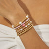 Jewelry Dopamine Colorful Cross Shell Pendant Elastic Bracelet Ccb Material Geometric Animal Zodiac Electroplating Style For Women