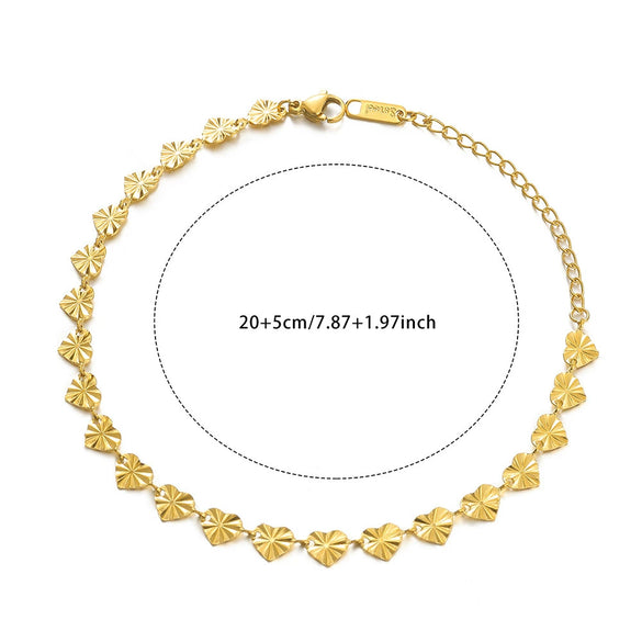 Jewelry Double Layer Anklet Stainless Steel Leaves Pattern Women's