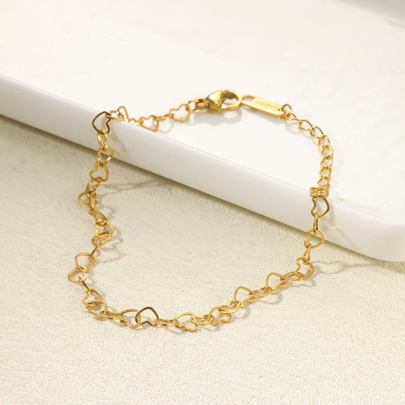 Jewelry Double Layer Anklet Stainless Steel Leaves Pattern Women's