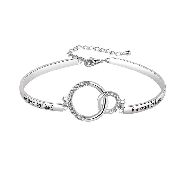 Jewelry Doublering Engraving Zircon Copper Geometric Electroplated Bracelet For Women