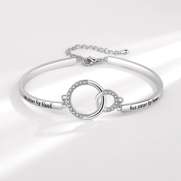 Jewelry Doublering Engraving Zircon Copper Geometric Electroplated Bracelet For Women