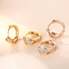 Jewelry Ear Buckle Double Row Flash Diamond Earrings Women's Natural Geometric Style Electroplated