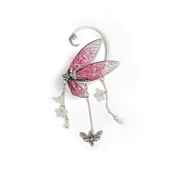 Jewelry Earring Alloy Resin Imitation Pearl Acrylic Forest Style Elf Ear Tassel Butterfly Outline