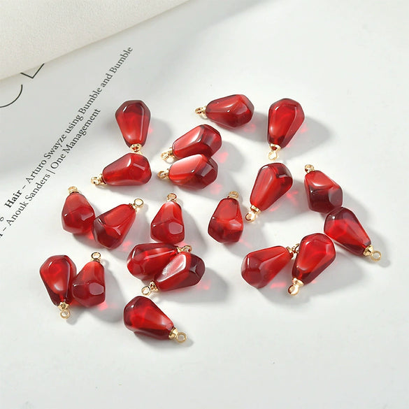 Jewelry Earrings Accessories Fruit Pomegranate Seed Resin And Plastic Dripping Glue Handmade Pendant