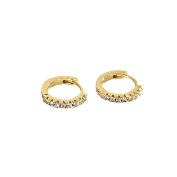 Jewelry Earrings Copper Geometric Circle Micro Inlay Single Row Zircon Electroplating For Women