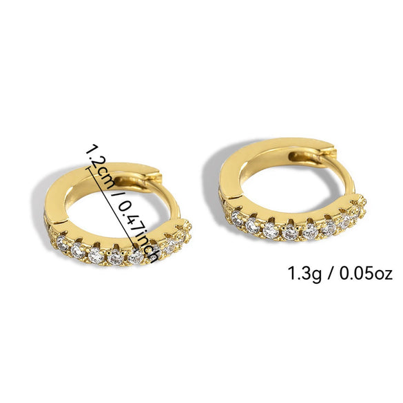 Jewelry Earrings Copper Geometric Circle Micro Inlay Single Row Zircon Electroplating For Women
