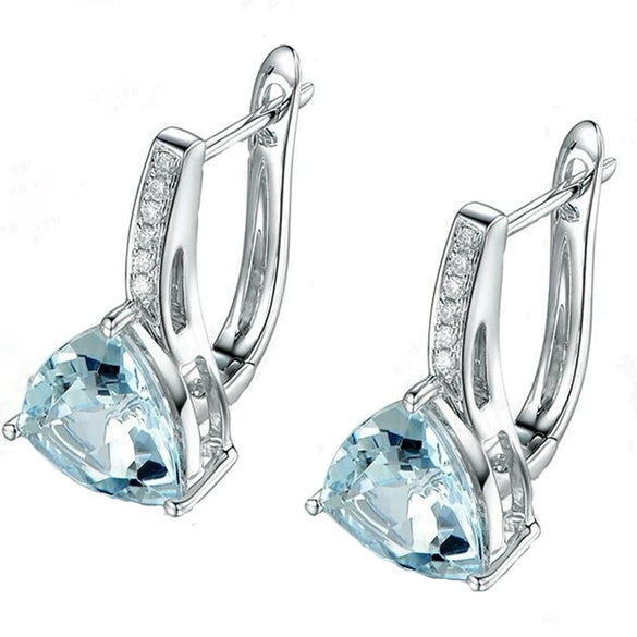 Jewelry Earrings Copper Geometric Electroplated Water Droplets Zircon Topaz