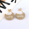Jewelry Earrings Copper Geometric Inlaid Zircon Retro Highend Ins Style For Women