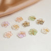 Jewelry Earrings Hair Accessories Resin Handmade With Gold Foil Inlaid Sweet Fresh Fairy Flower Pattern