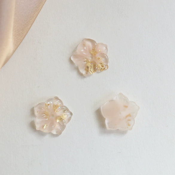 Jewelry Earrings Hair Accessories Resin Handmade With Gold Foil Inlaid Sweet Fresh Fairy Flower Pattern