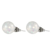 Jewelry Earrings Round White Opal Brass Electrical White Steel Geometric Electroplating For Women
