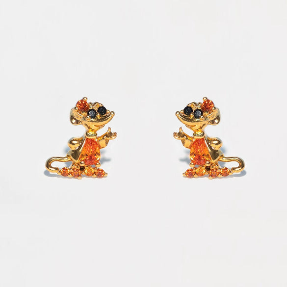 Jewelry Earrings Set Fairy Tale Cartoon Cute Crystal Shoes Style Zircon Copper