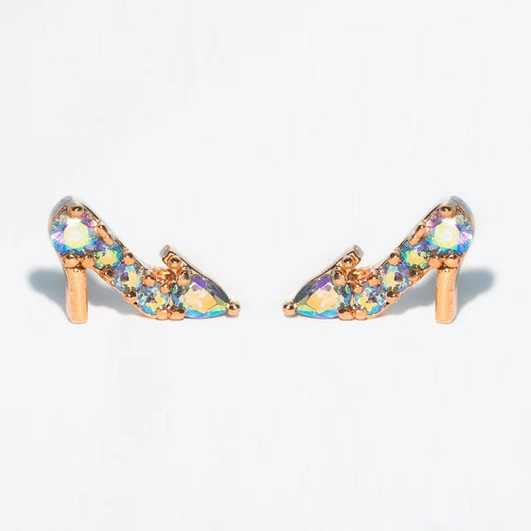 Jewelry Earrings Set Fairy Tale Cartoon Cute Crystal Shoes Style Zircon Copper