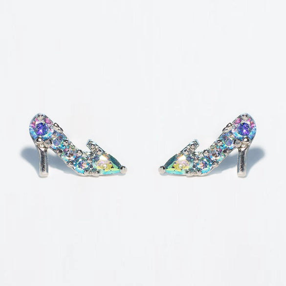 Jewelry Earrings Set Fairy Tale Cartoon Cute Crystal Shoes Style Zircon Copper
