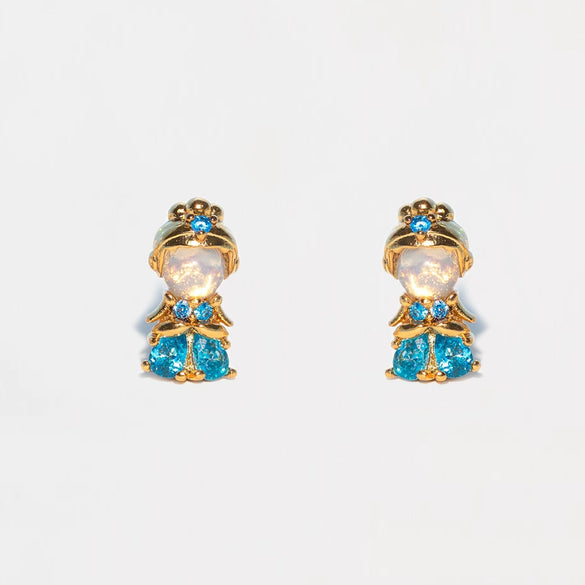 Jewelry Earrings Set Fairy Tale Cartoon Cute Crystal Shoes Style Zircon Copper