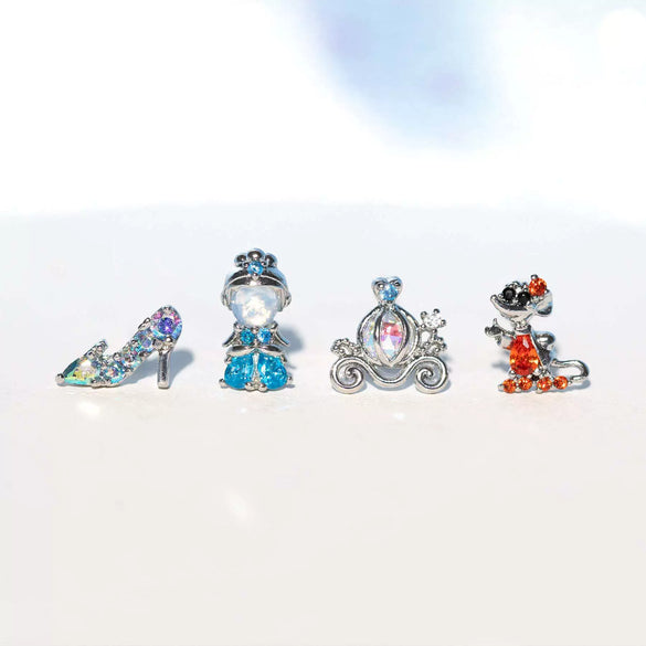 Jewelry Earrings Set Fairy Tale Cartoon Cute Crystal Shoes Style Zircon Copper