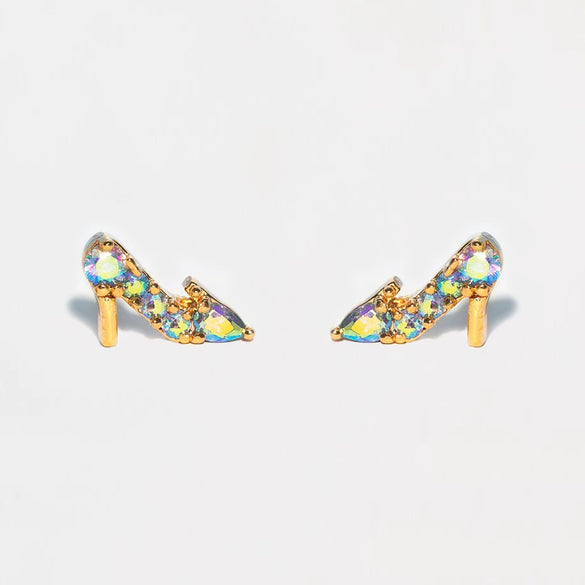 Jewelry Earrings Set Fairy Tale Cartoon Cute Crystal Shoes Style Zircon Copper