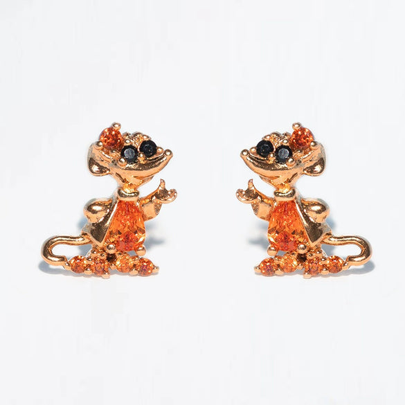 Jewelry Earrings Set Fairy Tale Cartoon Cute Crystal Shoes Style Zircon Copper