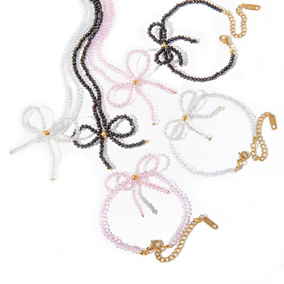 Jewelry Earrings Stainless Steel Bow Pearl Electroplated Light Luxury Women