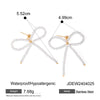 Jewelry Earrings Stainless Steel Bow Pearl Electroplated Light Luxury Women