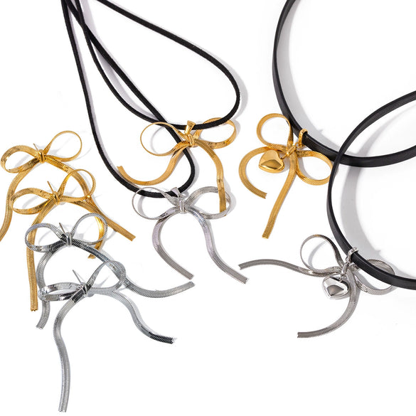 Jewelry Earrings Stainless Steel Bow Style Electroplated