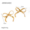 Jewelry Earrings Stainless Steel 18K Gold Geometric Bow Snake Chain Electroplating Style