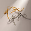 Jewelry Earrings Stainless Steel 18K Gold Geometric Bow Snake Chain Electroplating Style