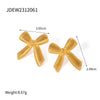 Jewelry Earrings Stainless Steel 18K Gold Geometric Bow Snake Chain Electroplating Style