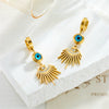 Jewelry Earrings Stainless Steel Retro Fashion Blue Glasses Diamond Tassel Pendant Electroplated