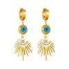 Jewelry Earrings Stainless Steel Retro Fashion Blue Glasses Diamond Tassel Pendant Electroplated