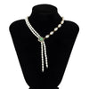 Jewelry Elegant Retro Asymmetric Imitation Pearl Tassel Heartshaped Alloy Geometric Electroplated Necklace For Women