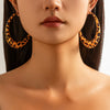 Jewelry Exaggerated Geometric Big Circle Earrings With Leopard Print Ccb Electroplated For Women