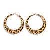 Jewelry Exaggerated Geometric Big Circle Earrings With Leopard Print Ccb Electroplated For Women