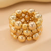 Jewelry Exaggerated Geometric Imitation Pearls And Ccb Electroplated Bracelet Set