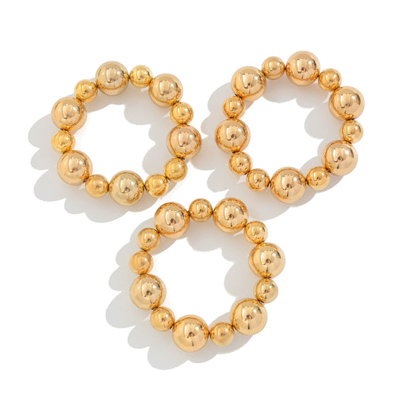 Jewelry Exaggerated Geometric Imitation Pearls And Ccb Electroplated Bracelet Set