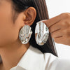 Jewelry Exaggerated Irregular Oval Metal Geometric Electroplated Earrings For Women
