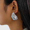 Jewelry Exaggerated Irregular Oval Metal Geometric Electroplated Earrings For Women