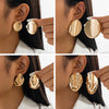 Jewelry Exaggerated Irregular Oval Metal Geometric Electroplated Earrings For Women