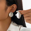 Jewelry Exaggerated Irregular Oval Metal Geometric Electroplated Earrings For Women