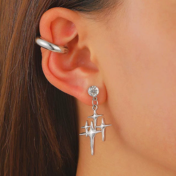 Jewelry Exaggerated Personality Geometric Copper Electroplated Earrings